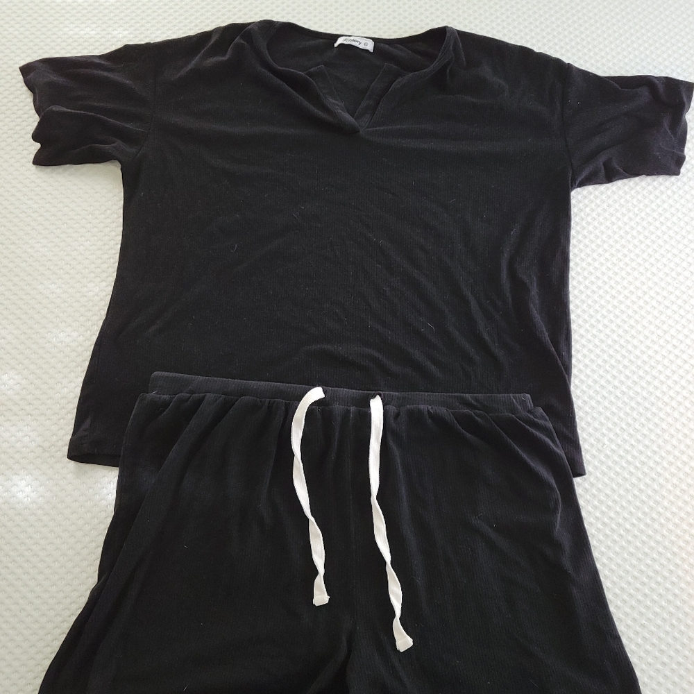 Ribbed knit lounge set